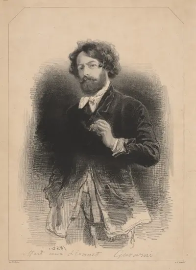 Man with a cigarette. von Paul Gavarni