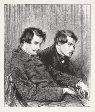 Masks and faces; Gentlemen of paper, 1. Edmond and Jules de Goncourt von Paul Gavarni