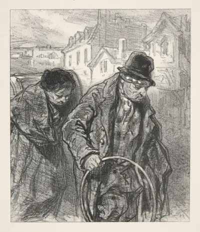 Masks and faces; What is done in the best society. To you the band, to me the sales pitch von Paul Gavarni
