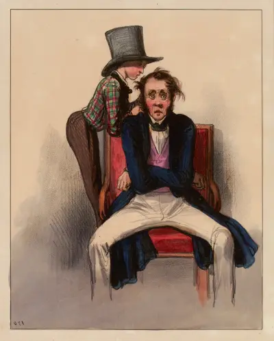 Monsieur Albert c’est un monsieur du Jardin-des-Plantes. Oh comme tu n’en as presque plus sur le dessus, des chev av Paul Gavarni