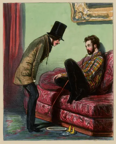 On vient de rapporter Louis de Vincennes, avec deux côtes cassées av Paul Gavarni
