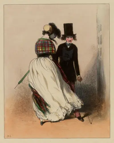 Quand je vous disais que votre Agathe faisait des yeux à mon chenapan de Benjamin av Paul Gavarni