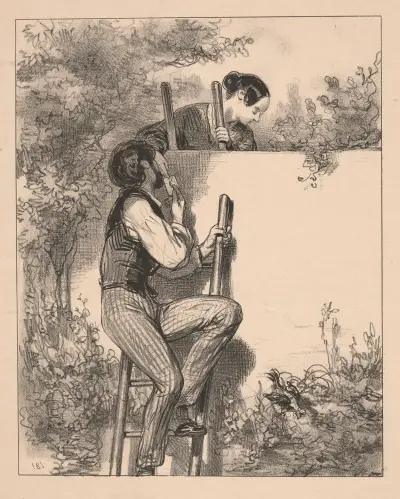 Rural pleasures, No. 6; I must look after my chicken . . . von Paul Gavarni