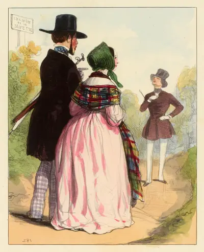 Tu avais bien raison ma femme. ah bien on peut dire que voilà une rencontre bizarre av Paul Gavarni