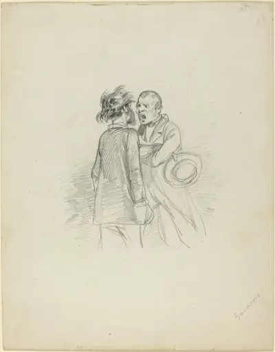 Two Men Arguing von Paul Gavarni