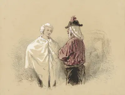 Two men in conversation av Paul Gavarni