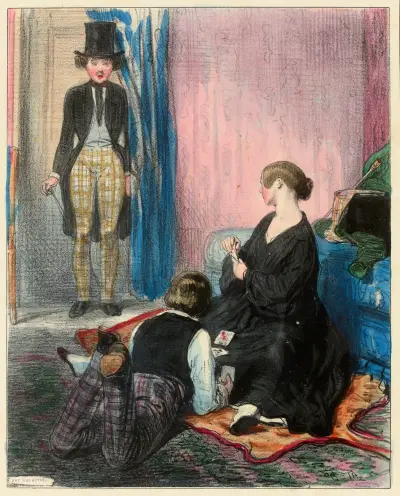 Valet de coeur et valet de trèfle bataille von Paul Gavarni