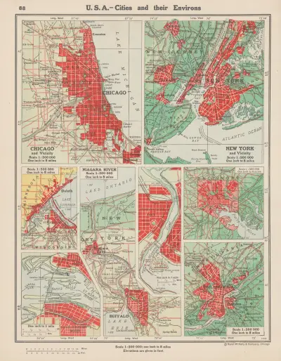 U. S. A.—Cities and Their Environs av John Paul Goode