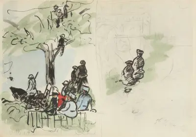 14 juillet 1919, Place de l’Etoile au coin des Champs-Elysées, cinq heure du matin, 1919 – nr 2 av Paul Goute