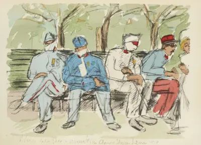 Blessés de la face et aveugle (au Champs-Elysées), 3 mai 1919 av Paul Goute