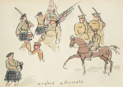 Défilé du 14 juillet 1919 Anglais et Ecossais av Paul Goute