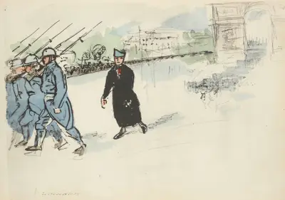 Défilé du 14 juillet 1919 L’aumônier av Paul Goute