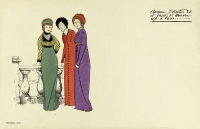 Ilustrovaná reklamní karta pro Maison Poiret, 1908 – Nr. 1, Paul Iribe