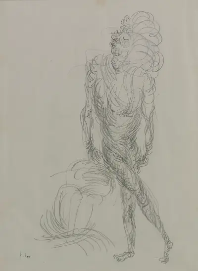 Akt In Geschraubter Bewegung (Nude In Spiralling Movement) av Paul Klee
