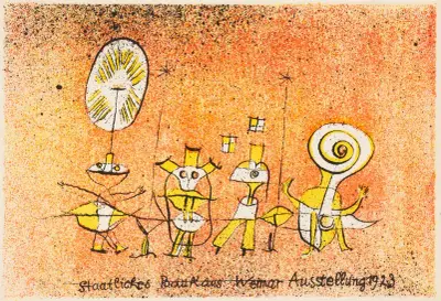Die heitere Seite. Postkarte zur Bauhaus-Ausstellung av Paul Klee