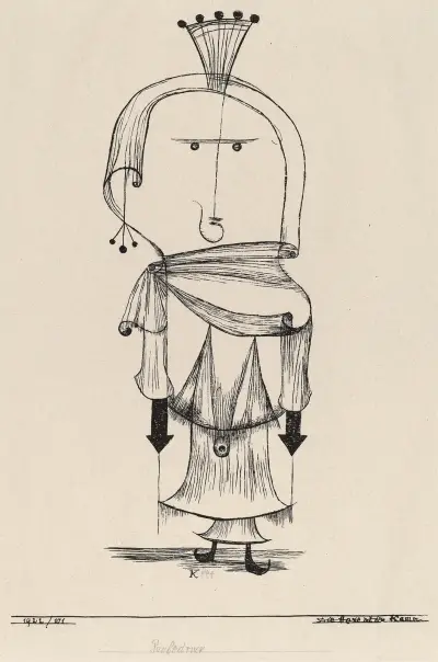 Die Hexe mit dem Kamm (Witch with a Comb) av Paul Klee