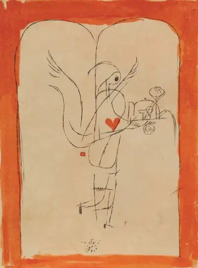Ein Genius serviert ein kleines Frühstück av Paul Klee