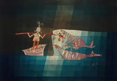 Fighting scene from the comic-fantastic opera ‘the seafarer’ av Paul Klee