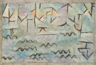 The Rhine at Duisburg av Paul Klee