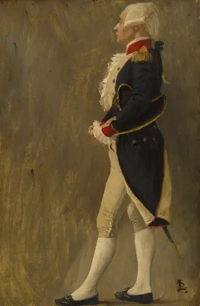 La voûte d’acier, silhouette du marquis de Lafayette av Jean-Paul Laurens