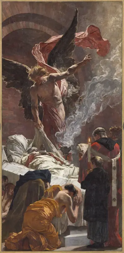 Les Funérailles de sainte Geneviève av Jean-Paul Laurens