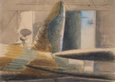 Bomber Lair – Egg and Fin av Paul Nash