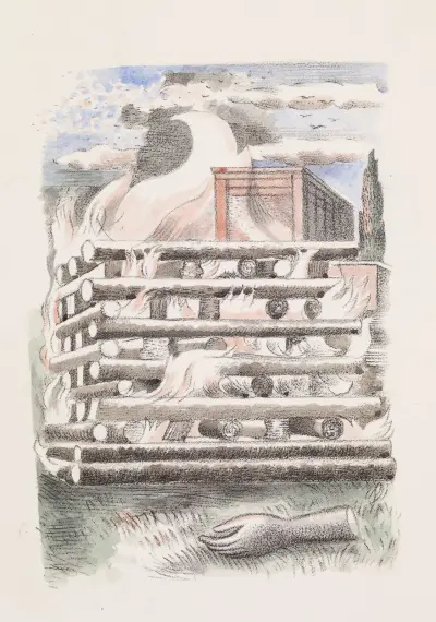 Projekt do Urne Buriall – stos pogrzebowy, Paul Nash