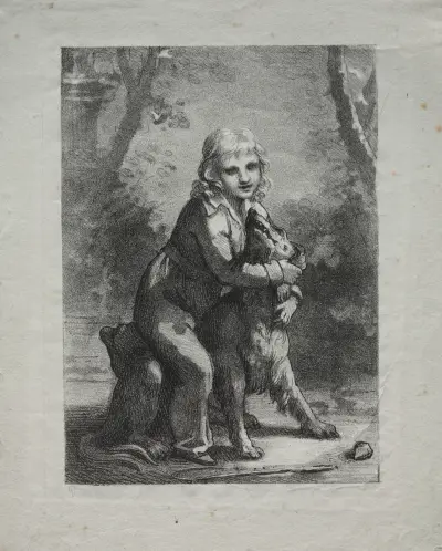 Boy with a Dog av Pierre-Paul Prud'hon