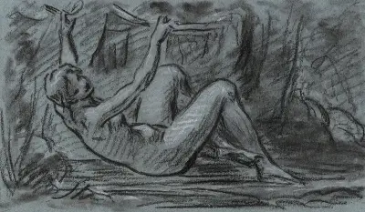 Jeune femme nue se relevant av Pierre-Paul Prud'hon