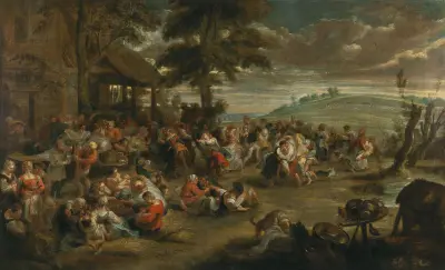 A Village Feast av Follower of Peter Paul Rubens