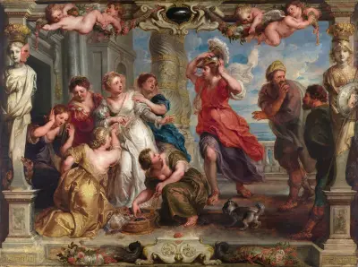Achilles Discovered By Ulysses Among The Daughters Of Lycomedes av Peter Paul Rubens