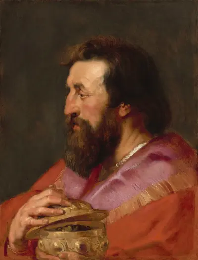 Head of One of the Three Kings – Melchior,The Assyrian King av Peter Paul Rubens