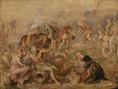Meeting of King Ferdinand of Hungary and the Cardinal-Infante Ferdinand of Spain at Nördlingen av Peter Paul Rubens
