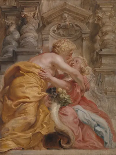 Peace Embracing Plenty av Peter Paul Rubens