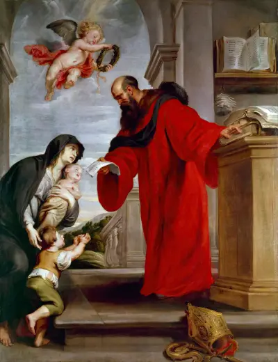 Saint Ives of Treguier, Patron of Lawyers, Defender of Widows and Orphans av Peter Paul Rubens
