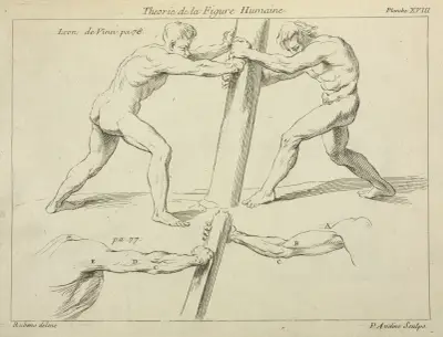 Studies of two figures pushing against a pillar av Peter Paul Rubens