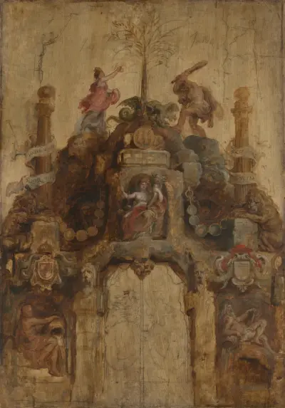 The Arch of the Mint (front), 1635 – nr 1 av Peter Paul Rubens