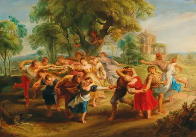 The Dancing Peasants av Follower of Peter Paul Rubens