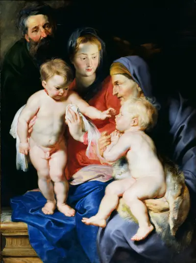 The Holy Family with Saint Elizabeth and Saint John the Baptist av Peter Paul Rubens