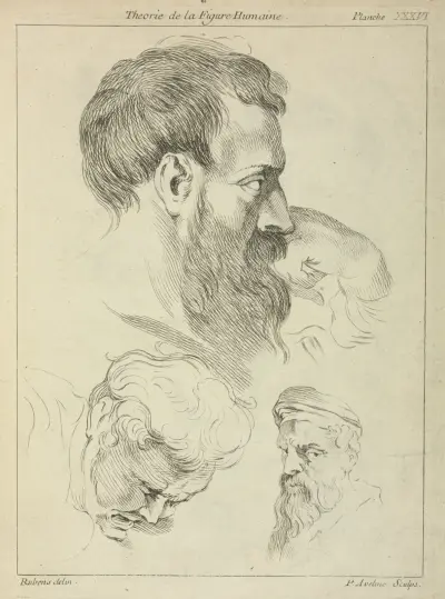 Three studies of men’s heads av Peter Paul Rubens