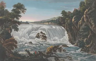Widok na Wielkie Cohoes nad rzeką Mohawk, Paul Sandby