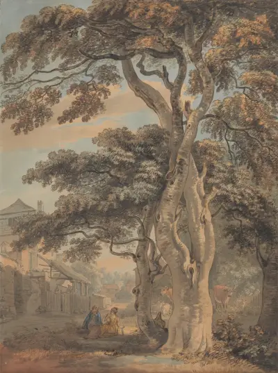 Couple in a Farmyard av Paul Sandby