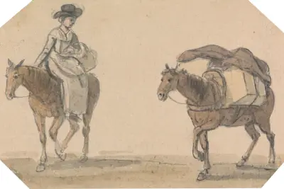 Dziewczyna z koniem jucznym, Paul Sandby
