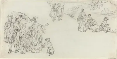Ladies and Gentlemen in a Country Park av Paul Sandby