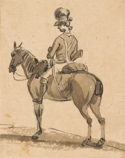 Light Dragoon, Mounted, Facing Left av Paul Sandby