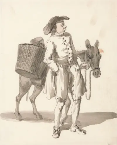 Londyńskie okrzyki; Chłopiec z osłem, Paul Sandby