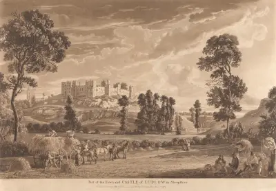 Widok miasta i zamku Ludlow, Paul Sandby