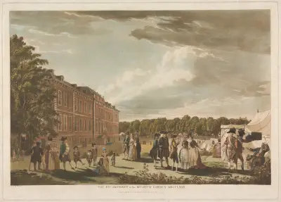 Obozowisko w ogrodzie muzealnym, Paul Sandby