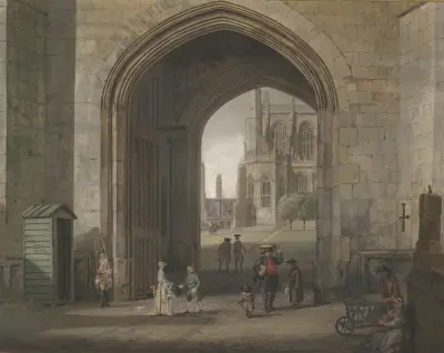 Brama wieżowa w zamku Windsor, Paul Sandby