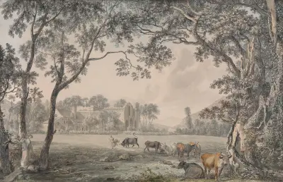 Valle Crucis Abbey, Denbighshire av Paul Sandby